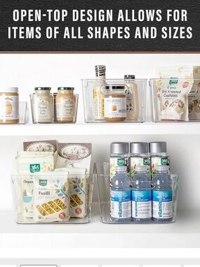 6-Pack Clear Stackable Storage Bins – Multi-Purpose Organizer Set